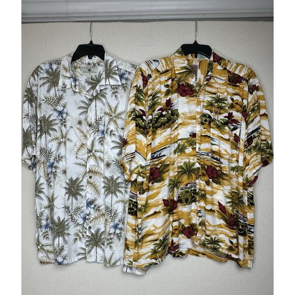 HAWAIIAN SHIRTS Men's XL By Island Shores & Everest Collection Lot Of 2 Tropical - Picture 1 of 16
